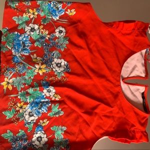 Zara red floral pants set